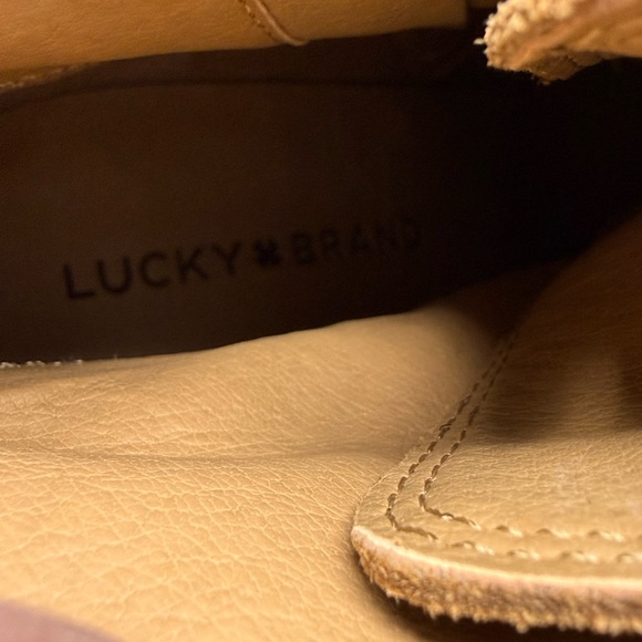 Lucky Brand Brown Lace Up Wedge Boots sz 7.5 (SHVOWK) - Picture 8 of 9
